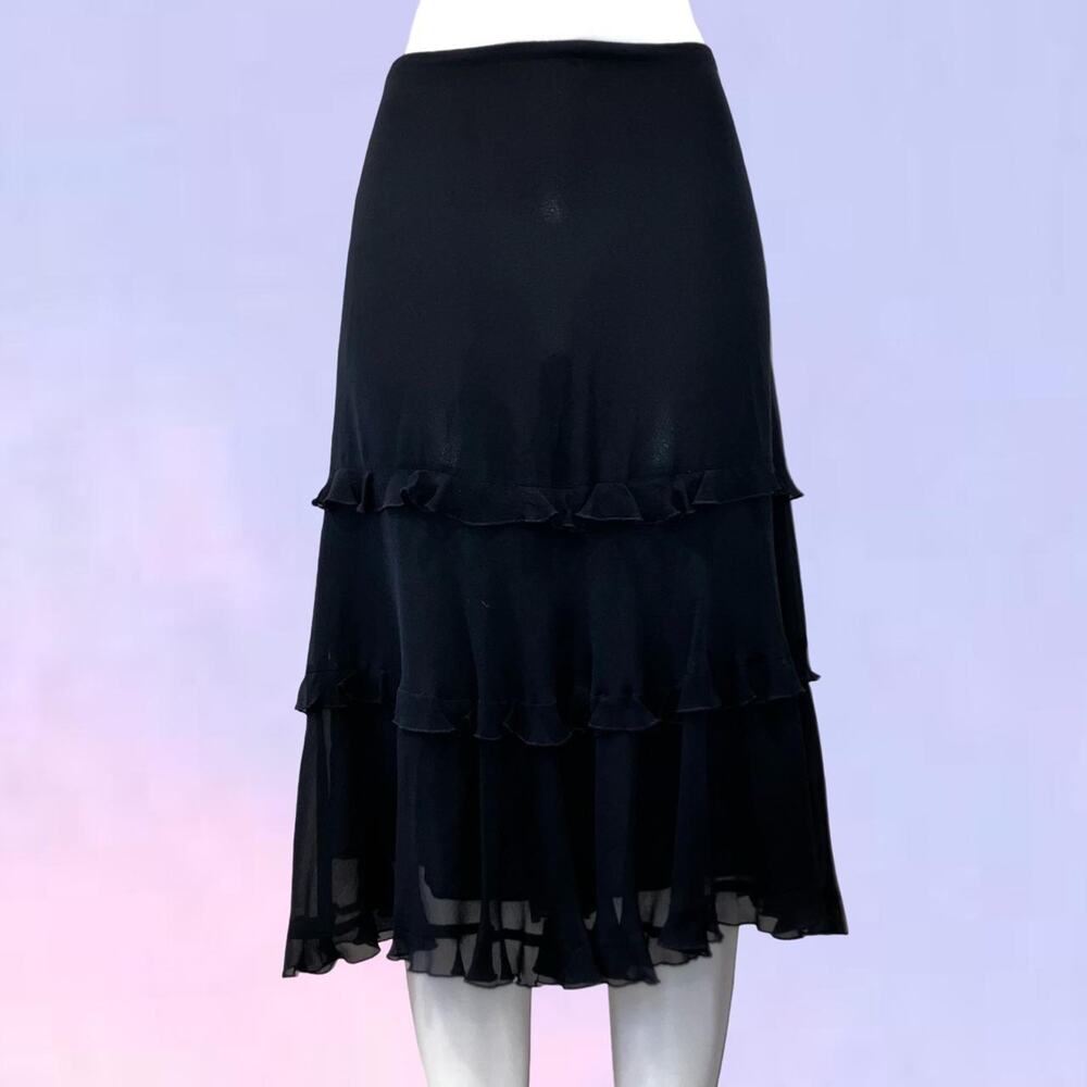 Vintage 90s y2k ruffle fairy silk express skirt